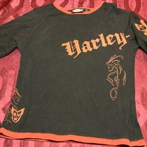 Harley Black and Orange Long Sleeve Shirt